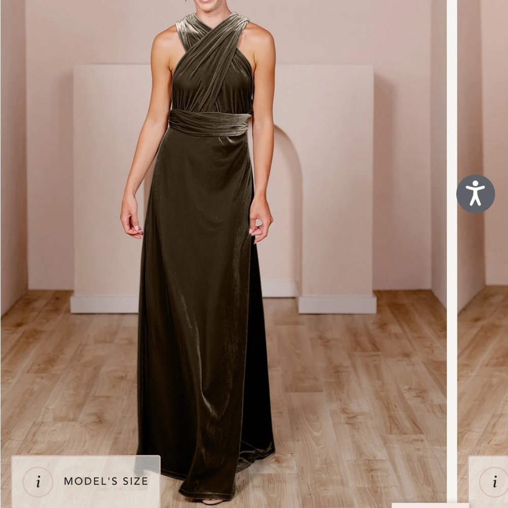 Revelry velvet dress in dusty olive size XS